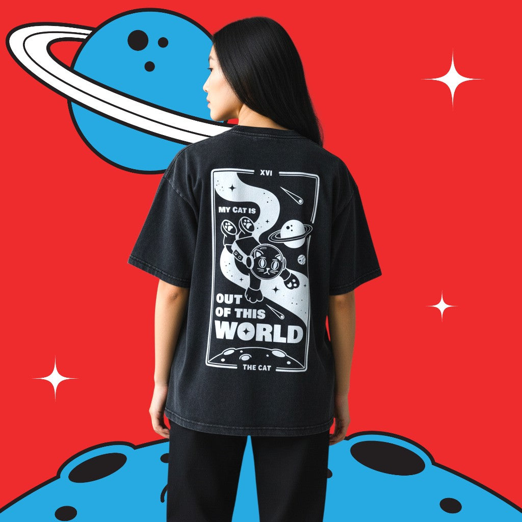 Space Cat Tee - Black